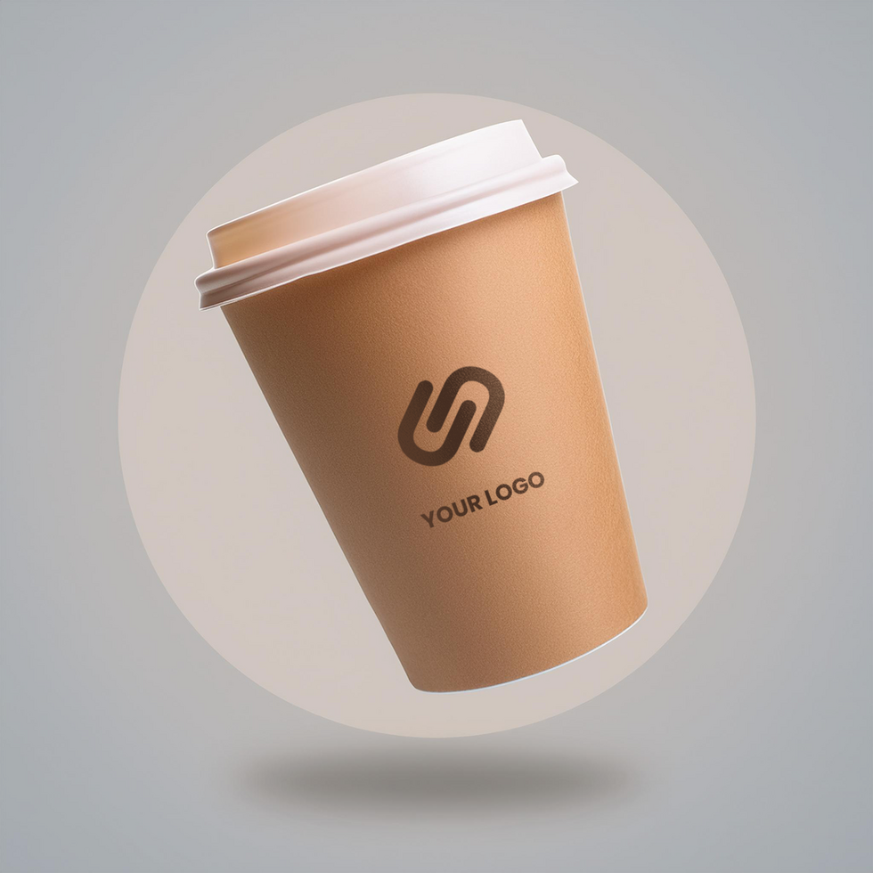 Logo mockup editable design on new modern coffee cup with background psd