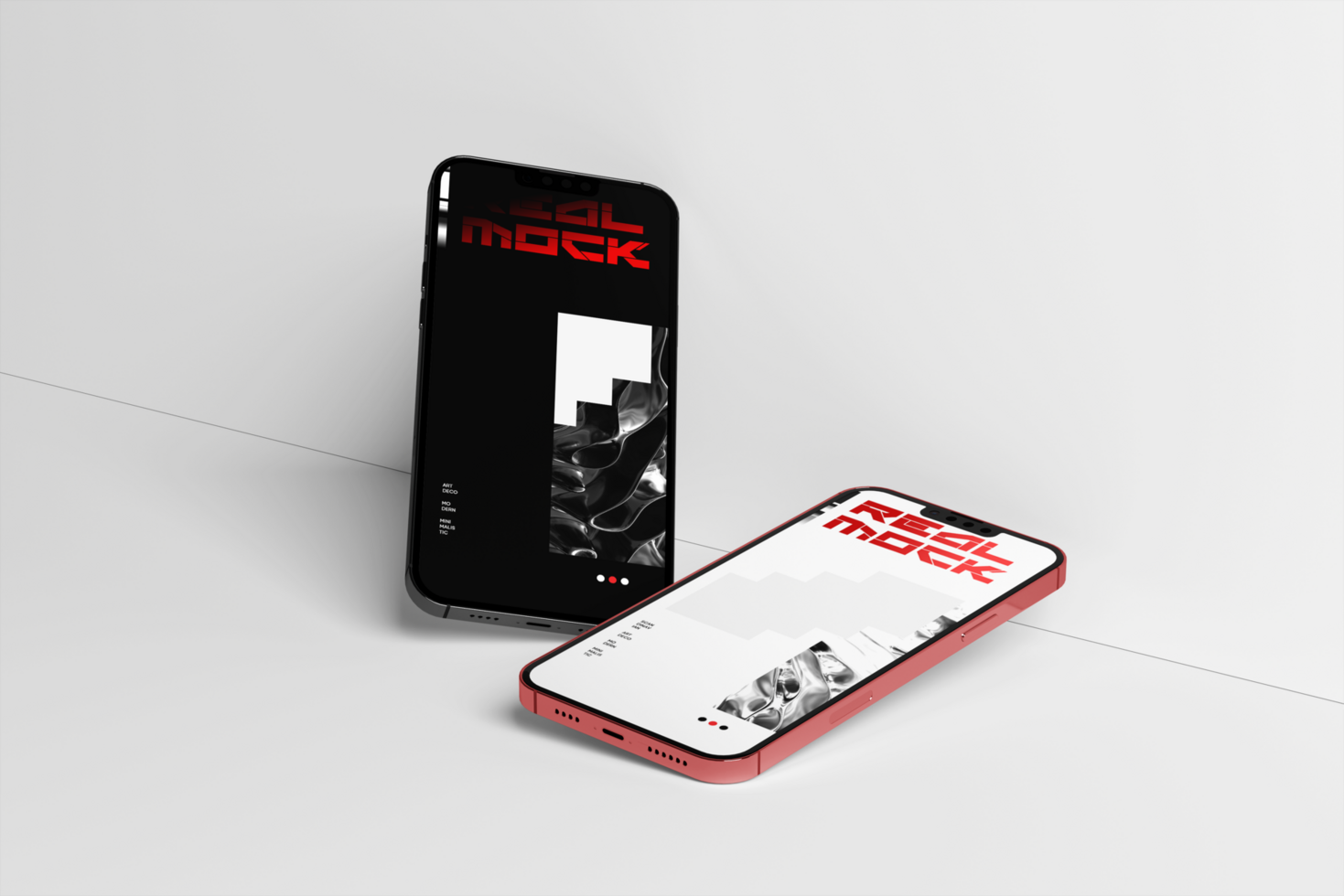 Phone mockup with minimalist wall background psd