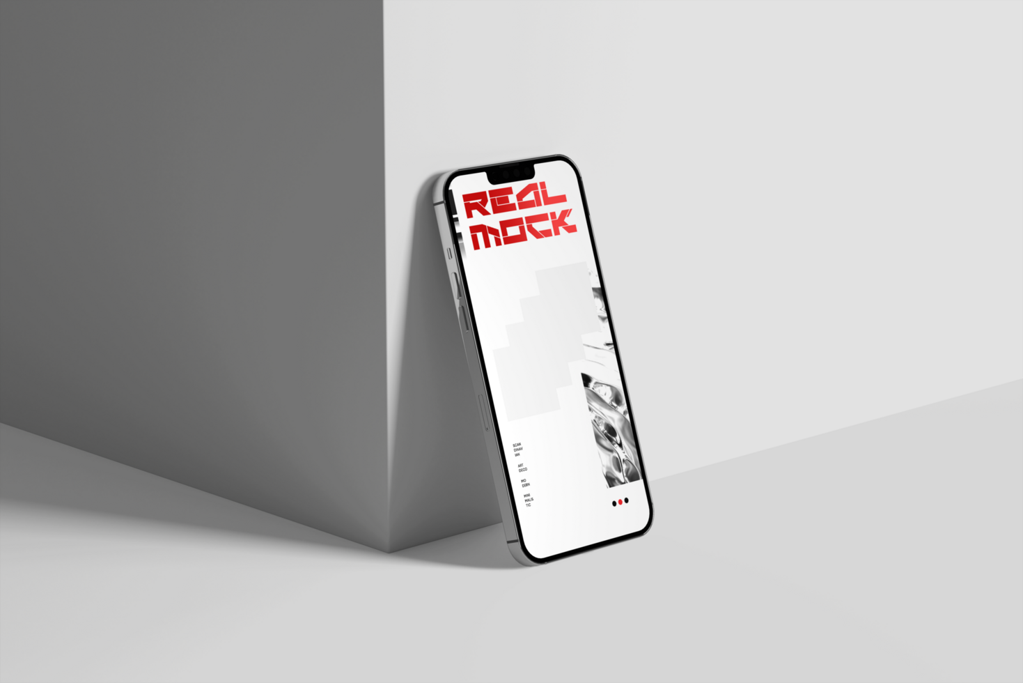 Smartphone mockup with minimal background psd