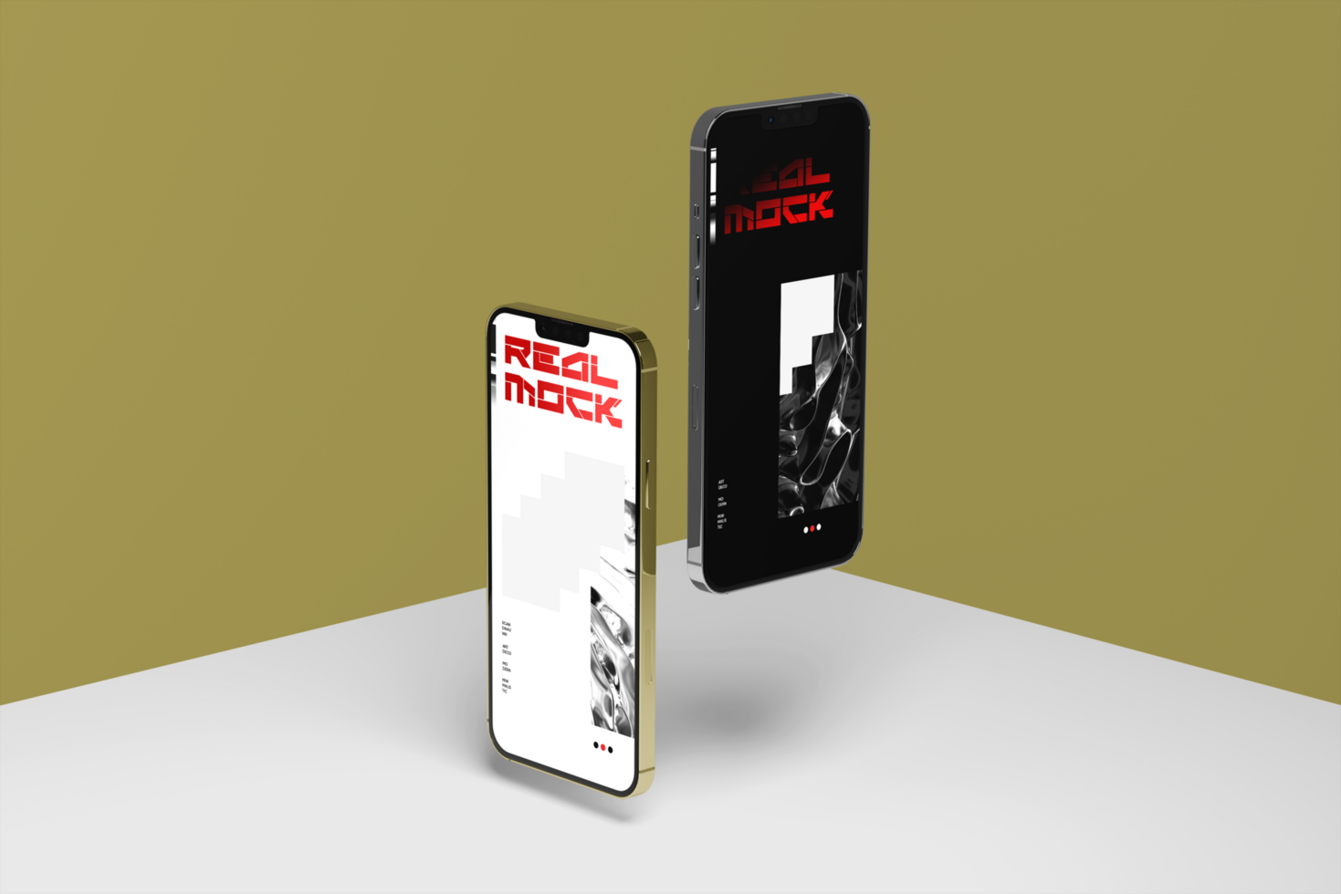 mobile mockup set and minimalist scene psd