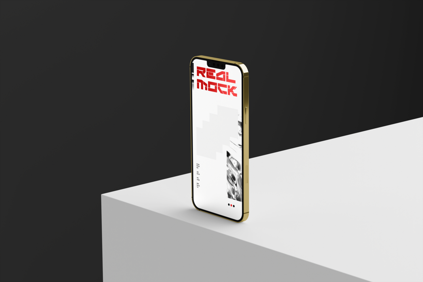 Phone device mockup with minimal screen psd