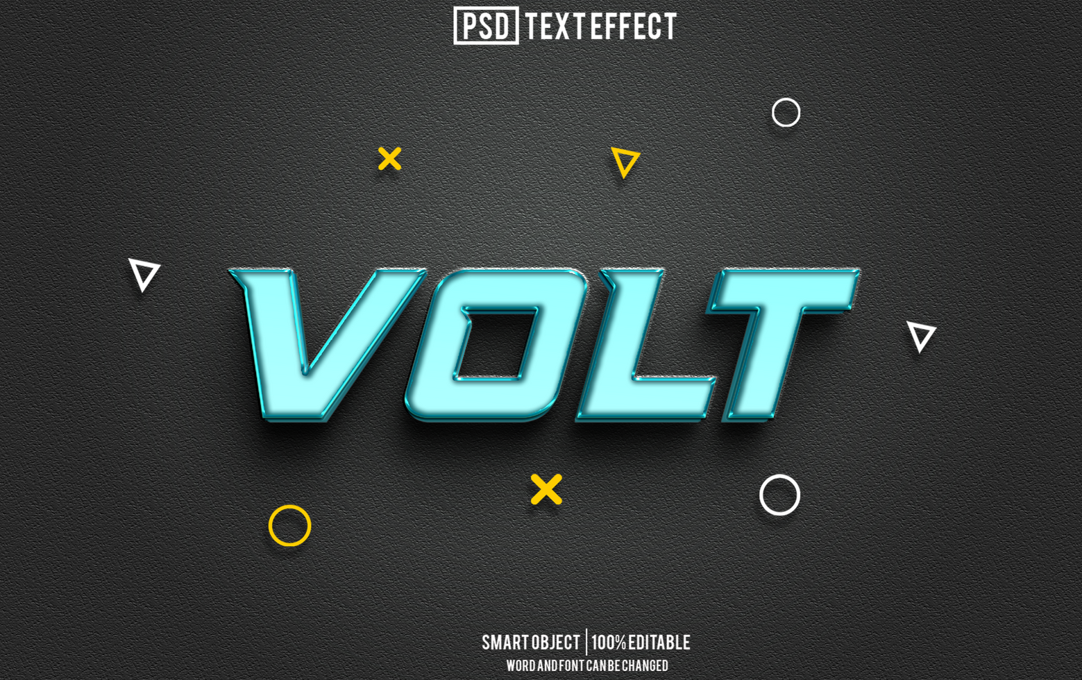 volt text effect, font editable, typography, 3d text psd