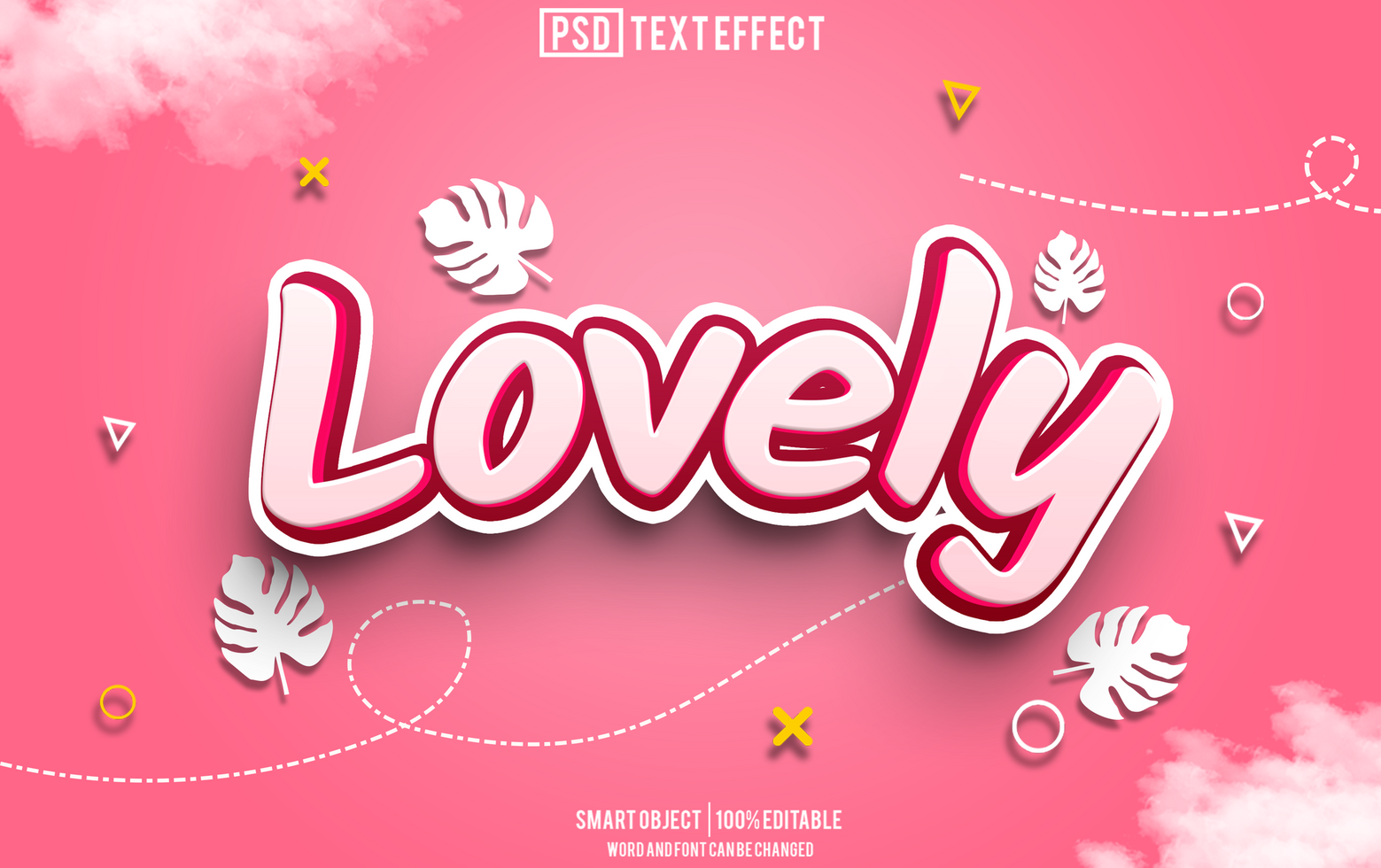 love text effect, font editable, typography, 3d text psd