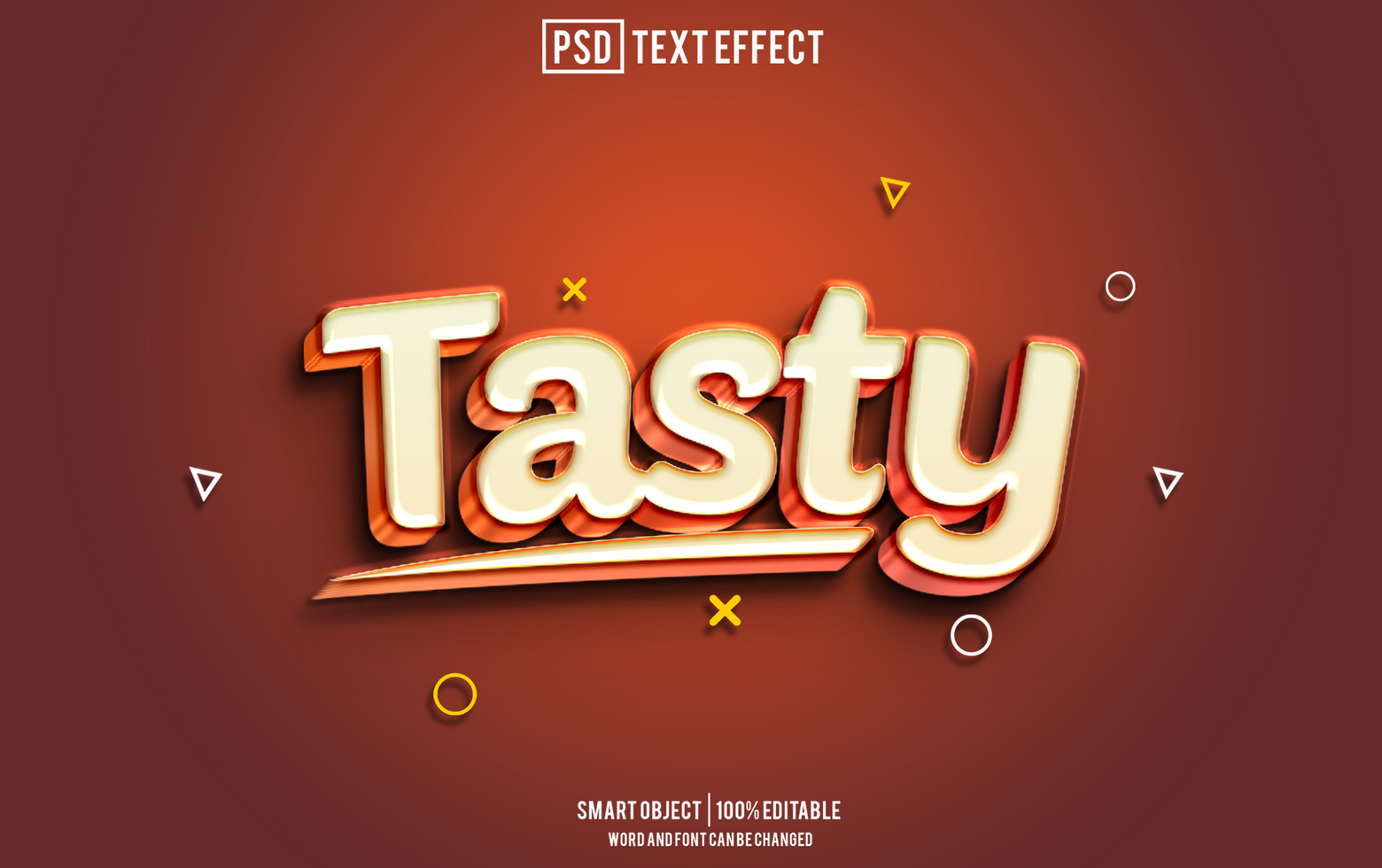 tasty text effect, font editable, typography, 3d text psd