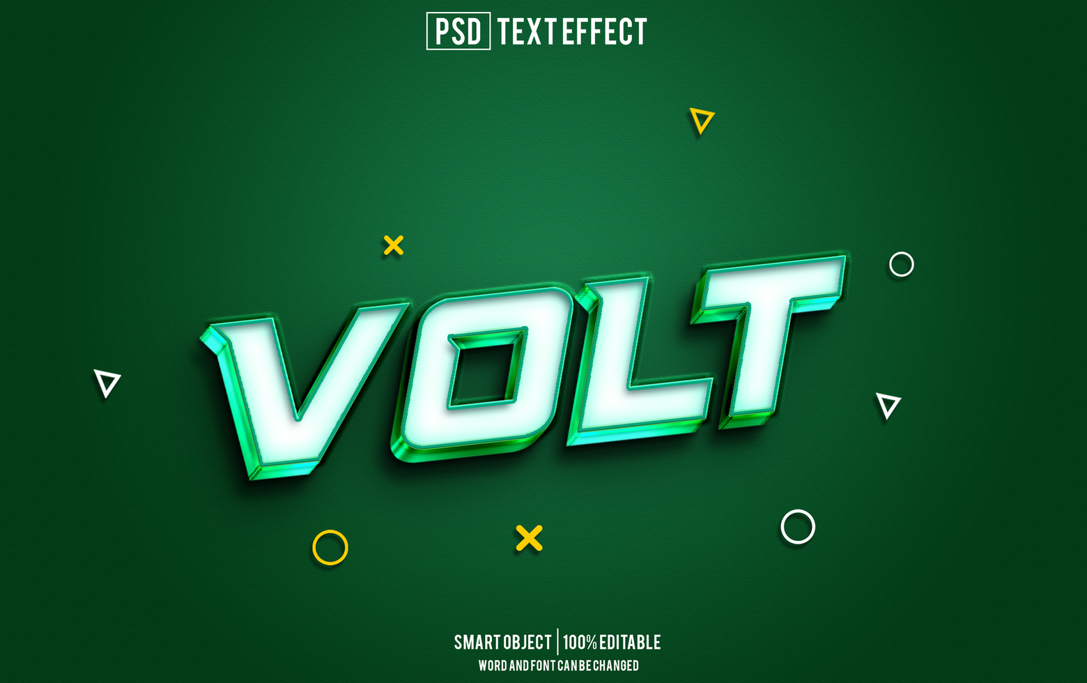 volt text effect, font editable, typography, 3d text psd