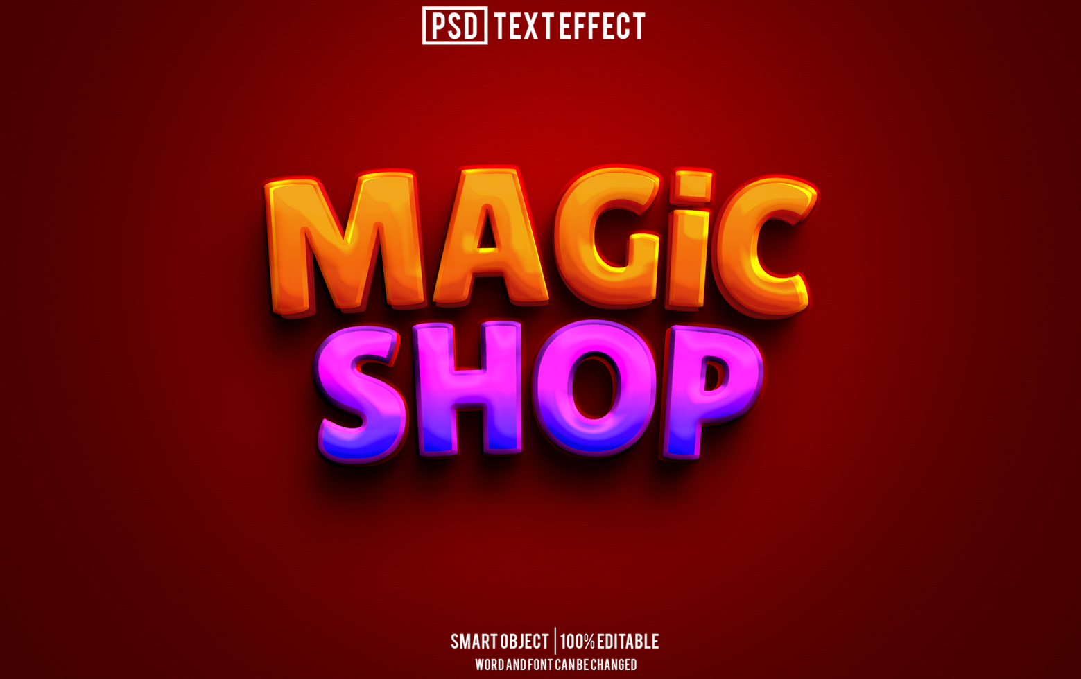 magic shop text effect, font editable, typography, 3d text psd