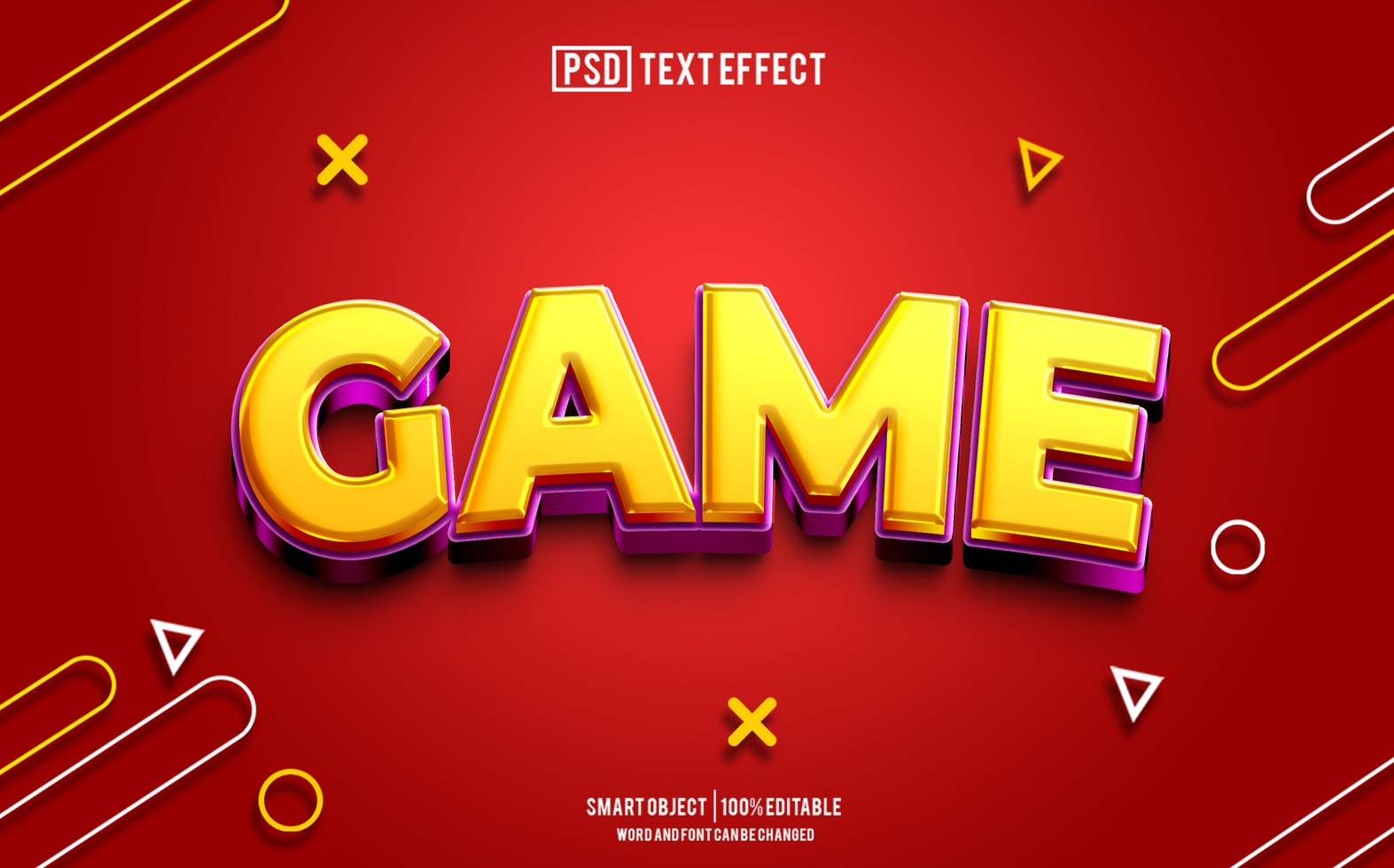 game text effect, font editable, typography, 3d text psd