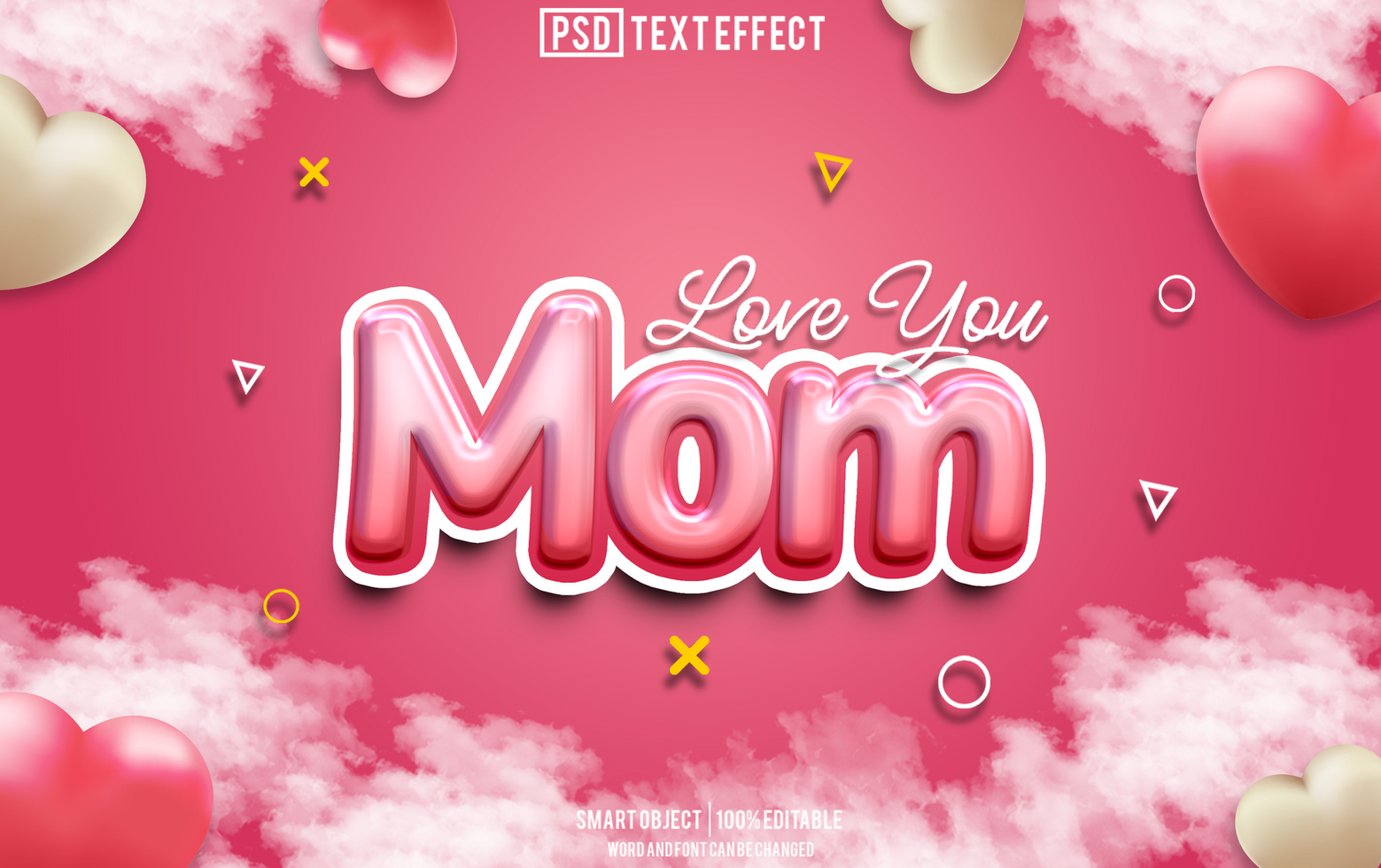 mom text effect, font editable, typography, 3d text psd