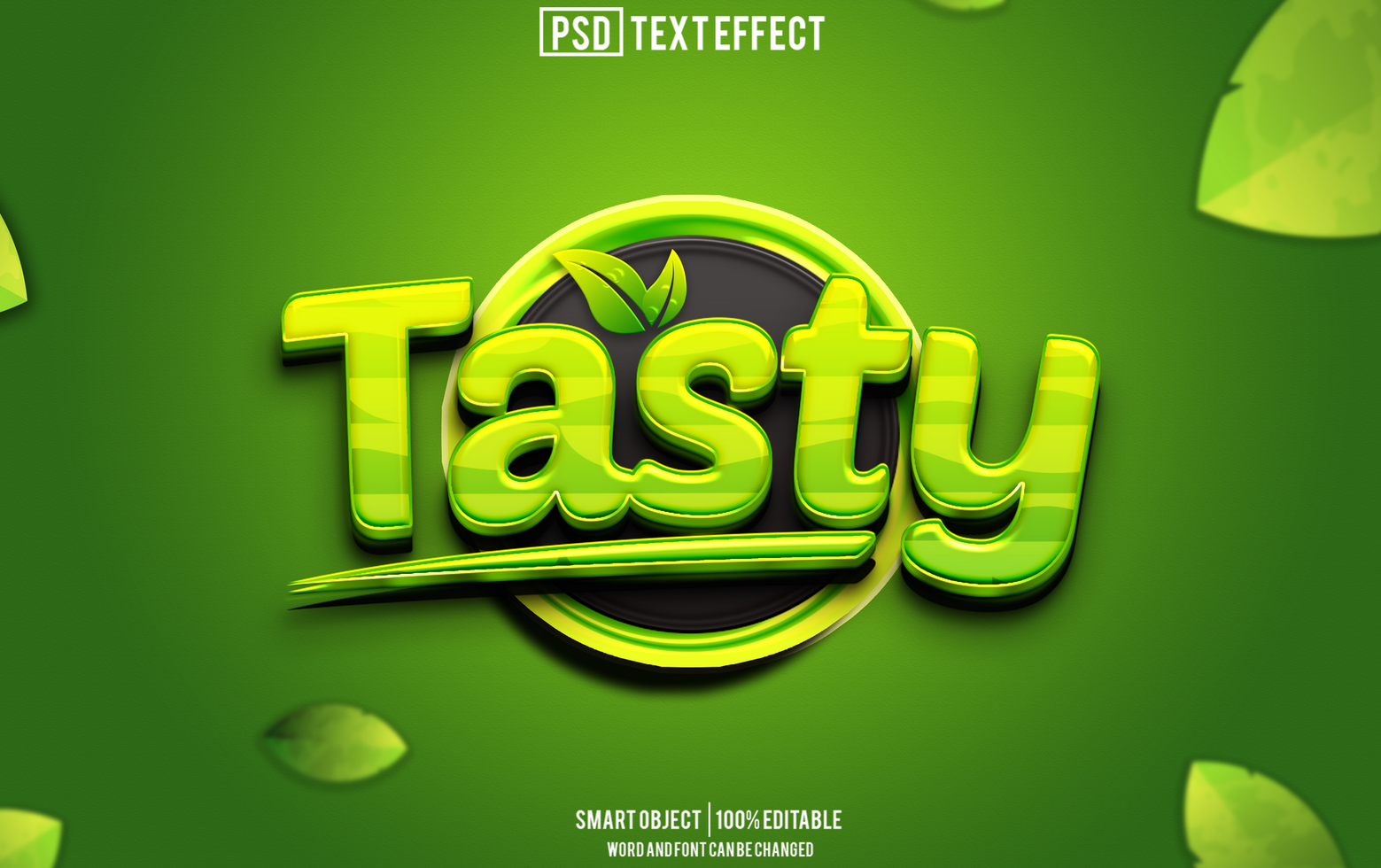 tasty text effect, font editable, typography, 3d text psd