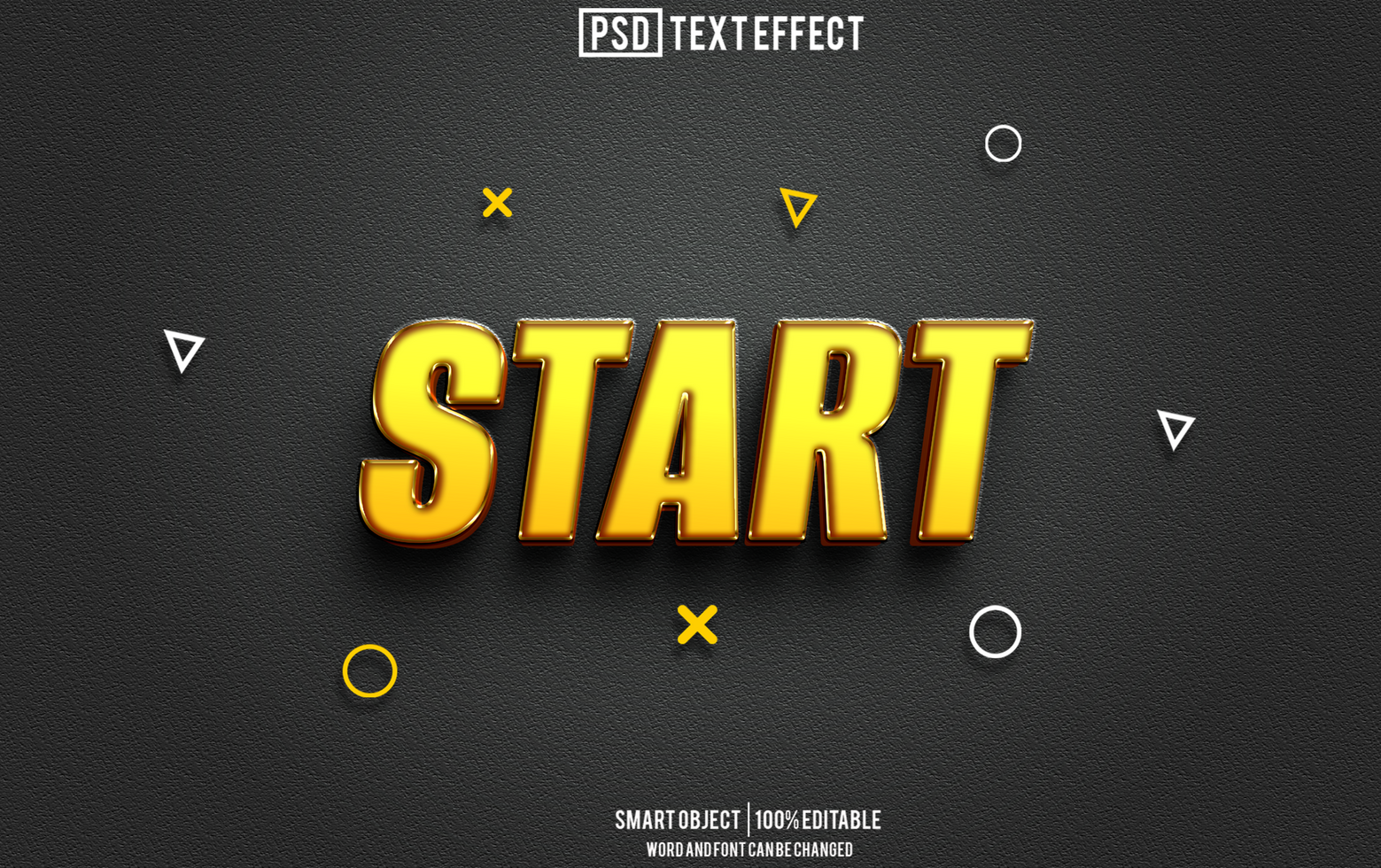 start text effect, font editable, typography, 3d text psd