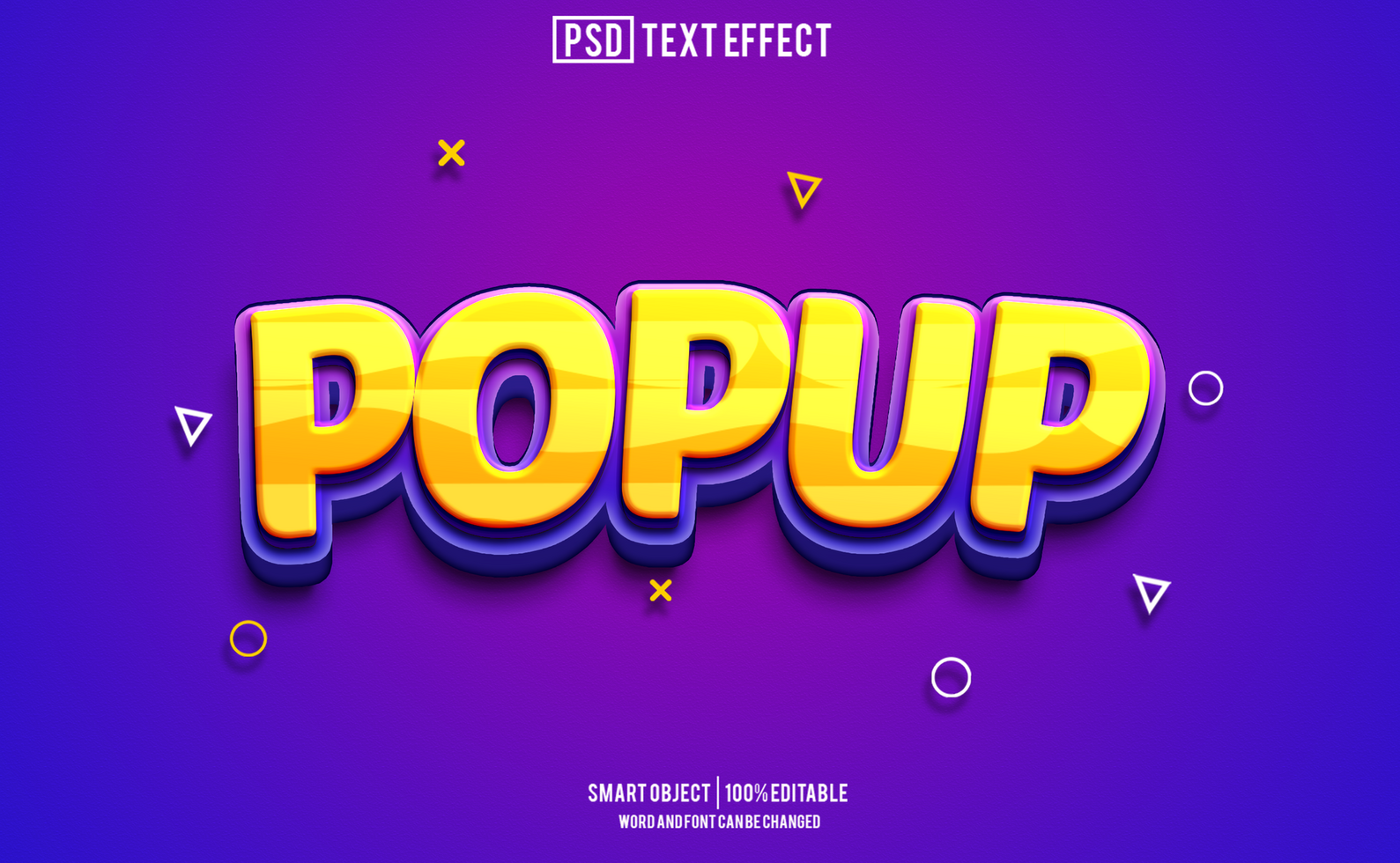 pop up text effect, font editable, typography, 3d text psd