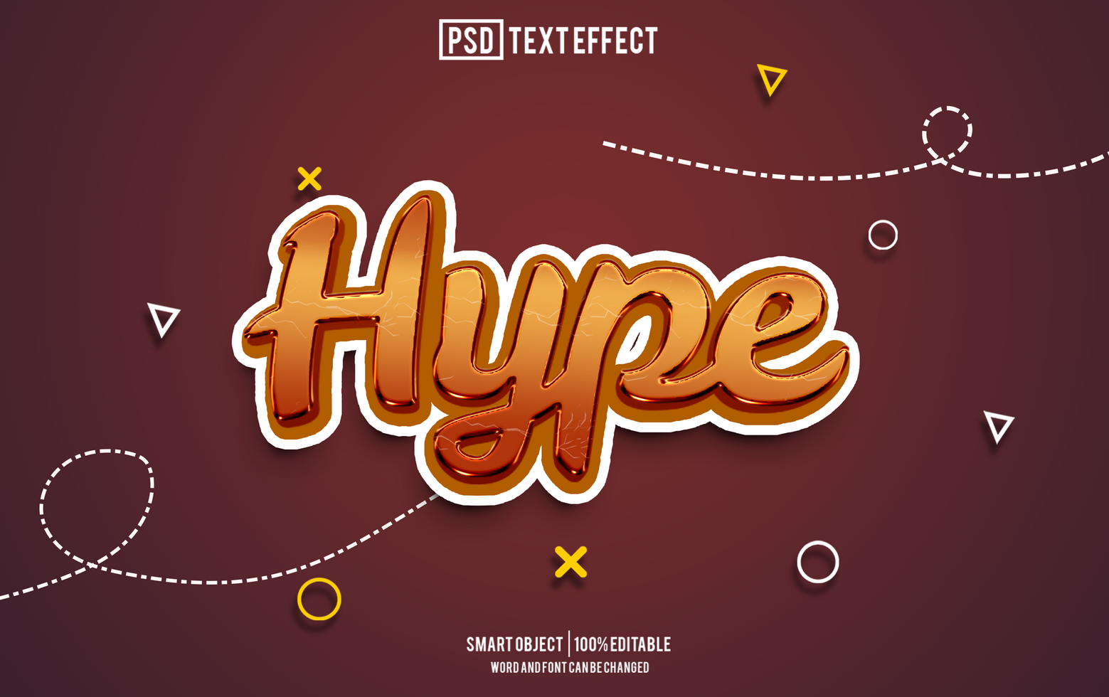 hype text effect, font editable, typography, 3d text psd