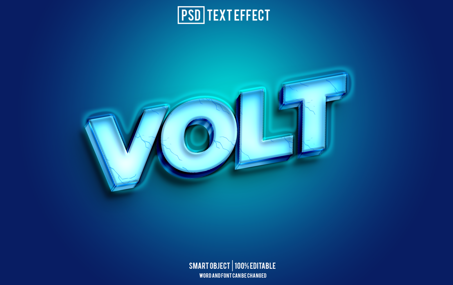 volt text effect, font editable, typography, 3d text psd