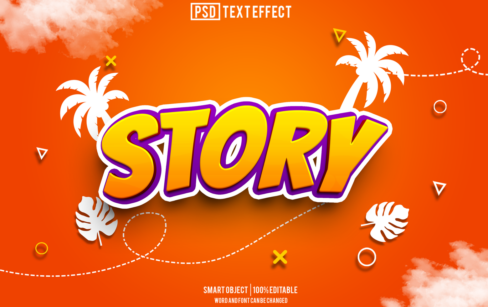 story text effect, font editable, typography, 3d text psd