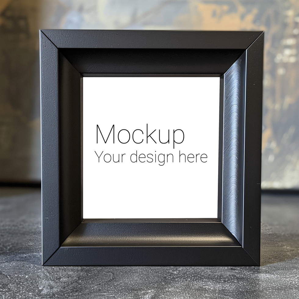 Mockup of black square frame for poster or photo with background psd