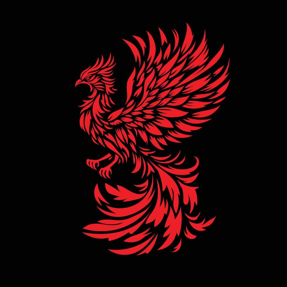 Phoenix Fire bird illustration and character design vector