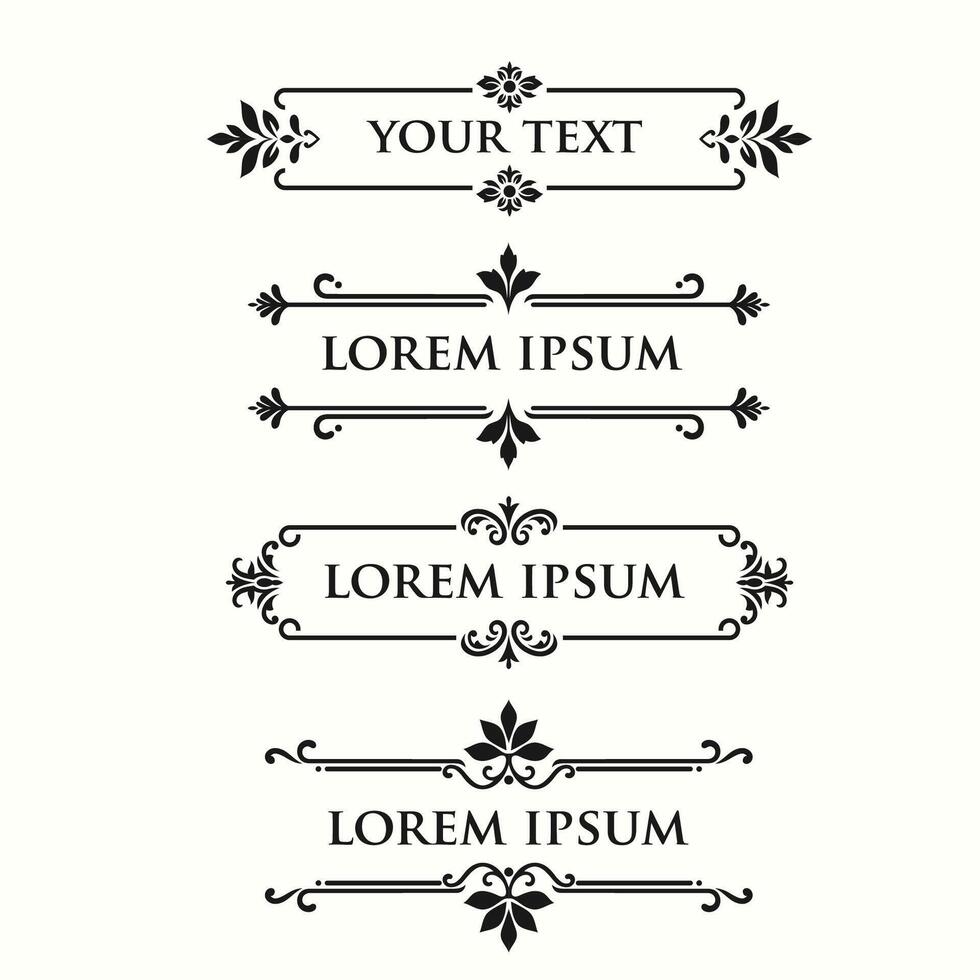 calligraphic dividers and floral page elements collection vector