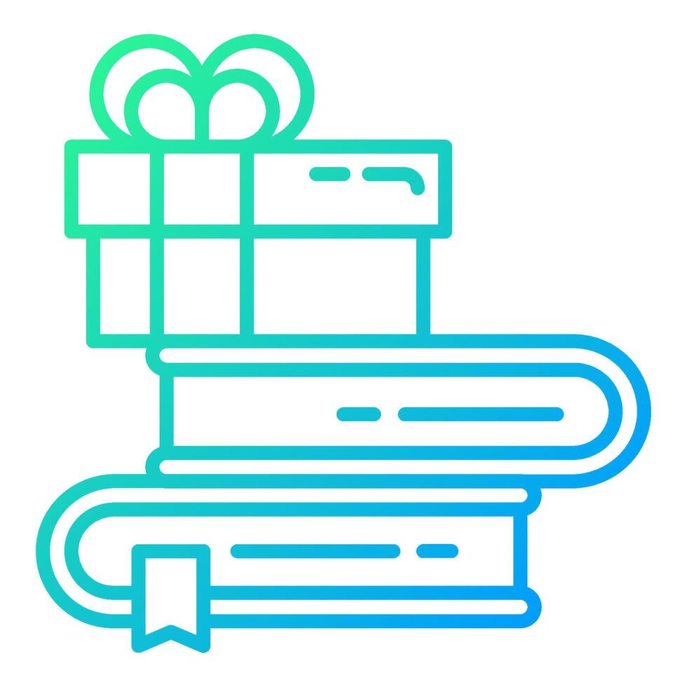 gift box icon on a stack of books, various gift boxes vector
