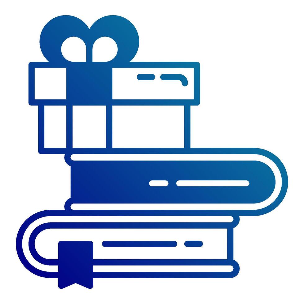 gift box icon on a stack of books, various gift boxes vector