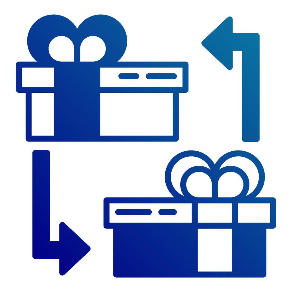 gift box exchange icon, various gift boxes vector