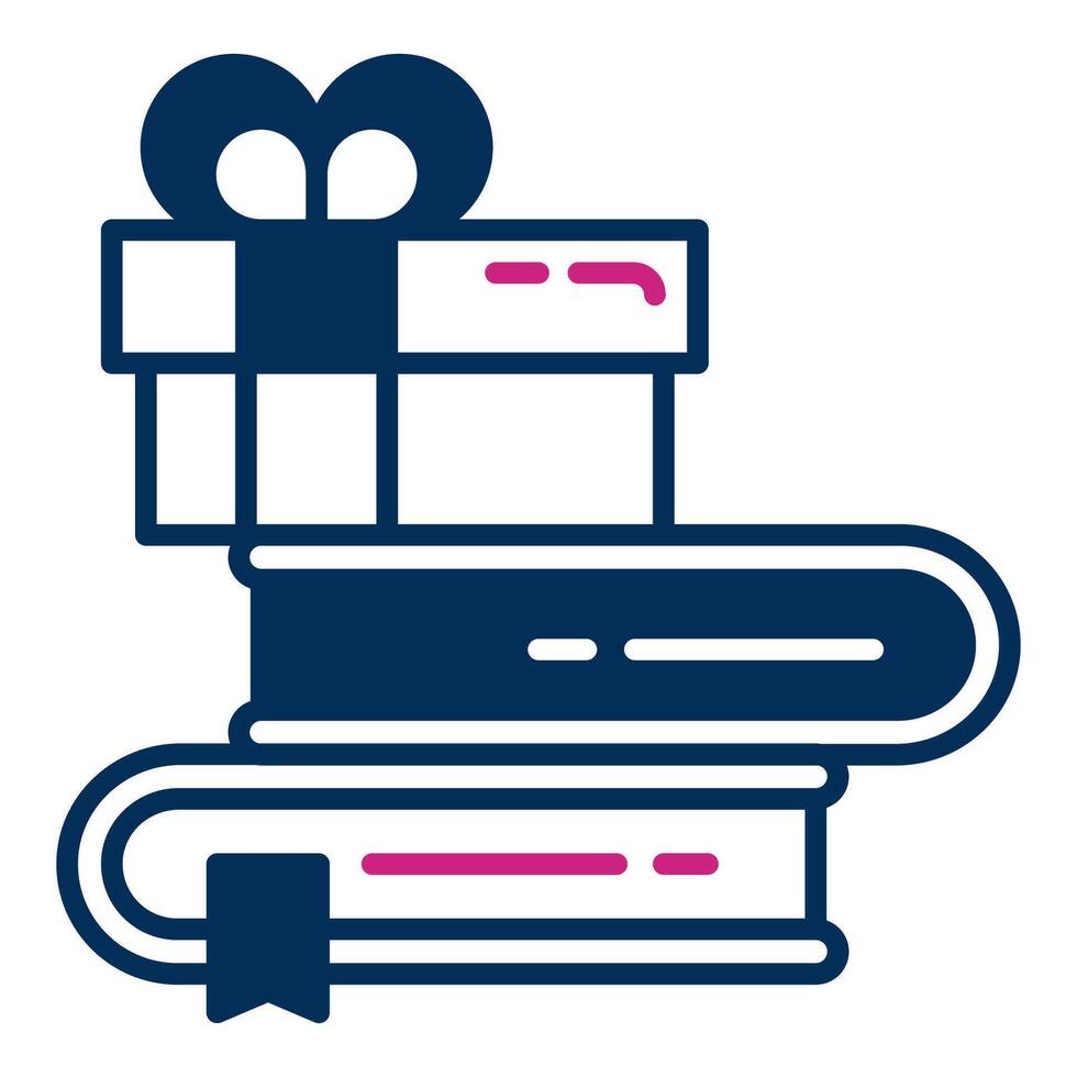 gift box icon on a stack of books, various gift boxes vector