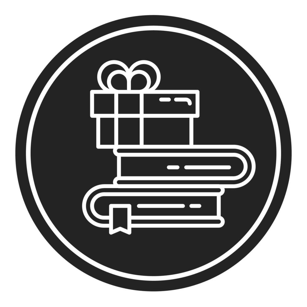 gift box icon on a stack of books, various gift boxes vector
