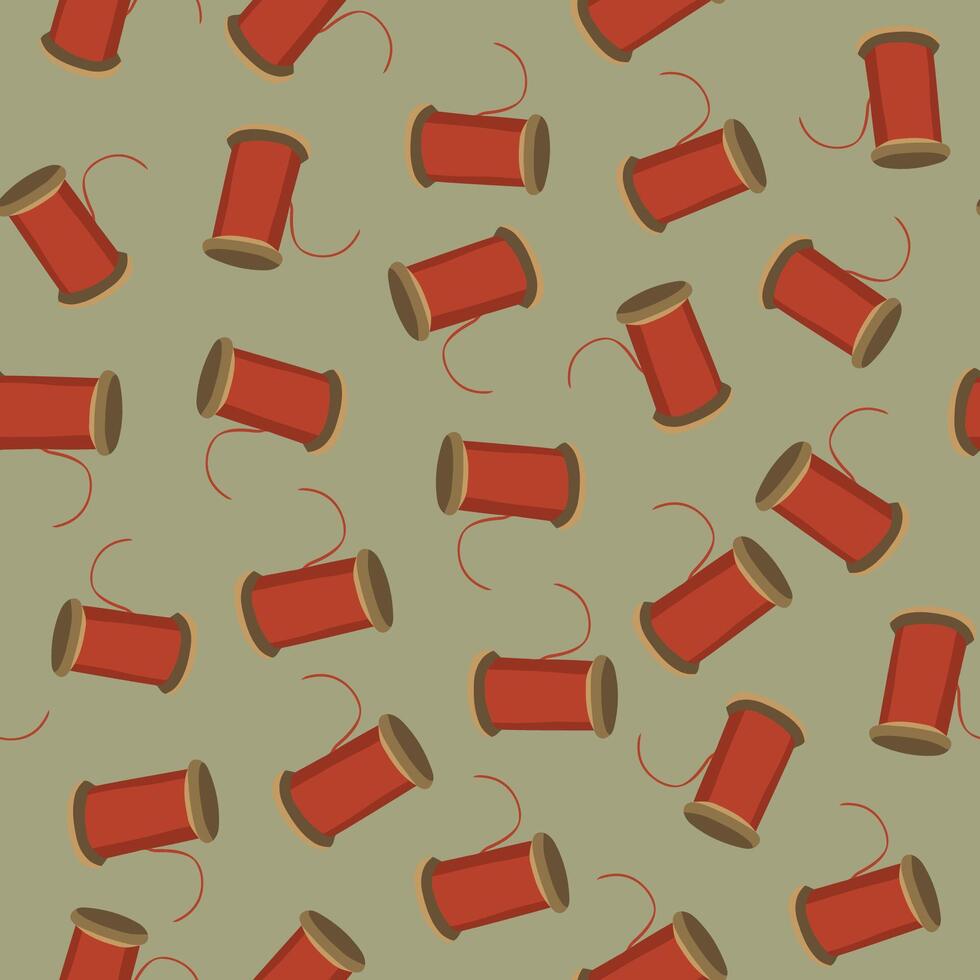 illustration of pattern with spools of thread. vector
