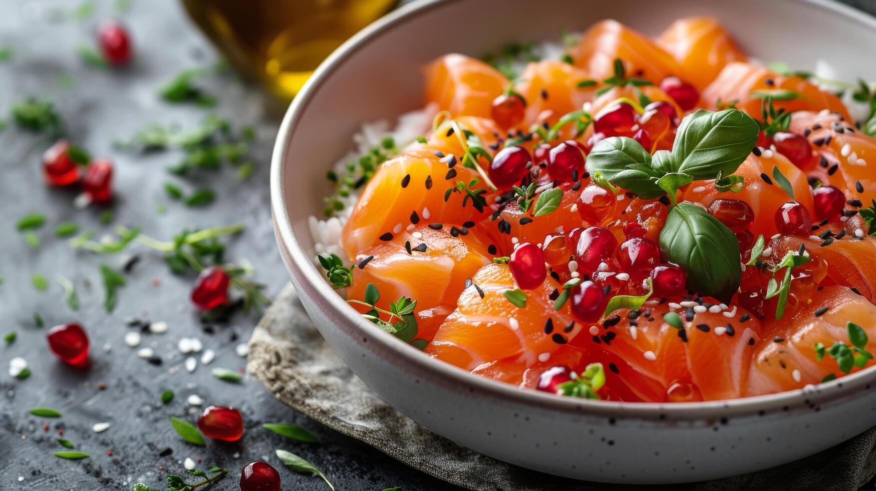 Close Up of a Bowl of Food on a Table photo