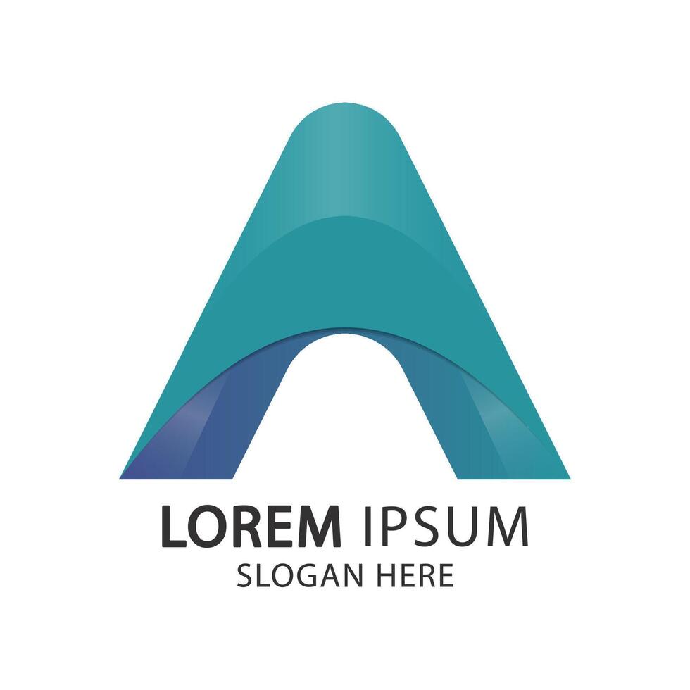 Gradient logo template with abstract A shape vector