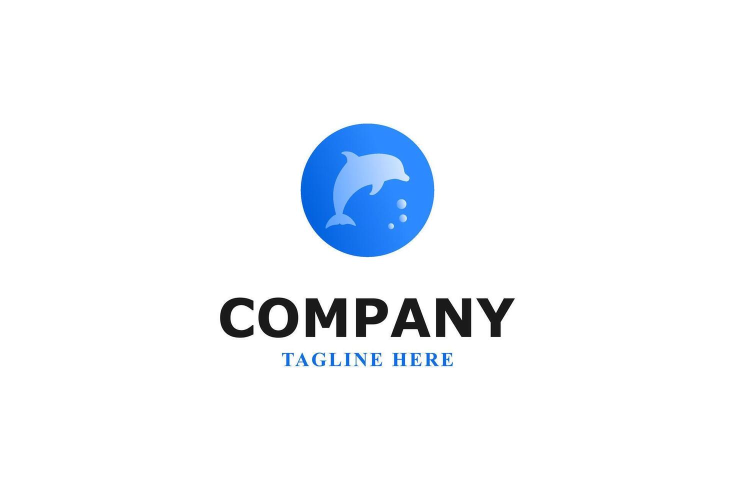 dolphin swimming inside bubble logo vector
