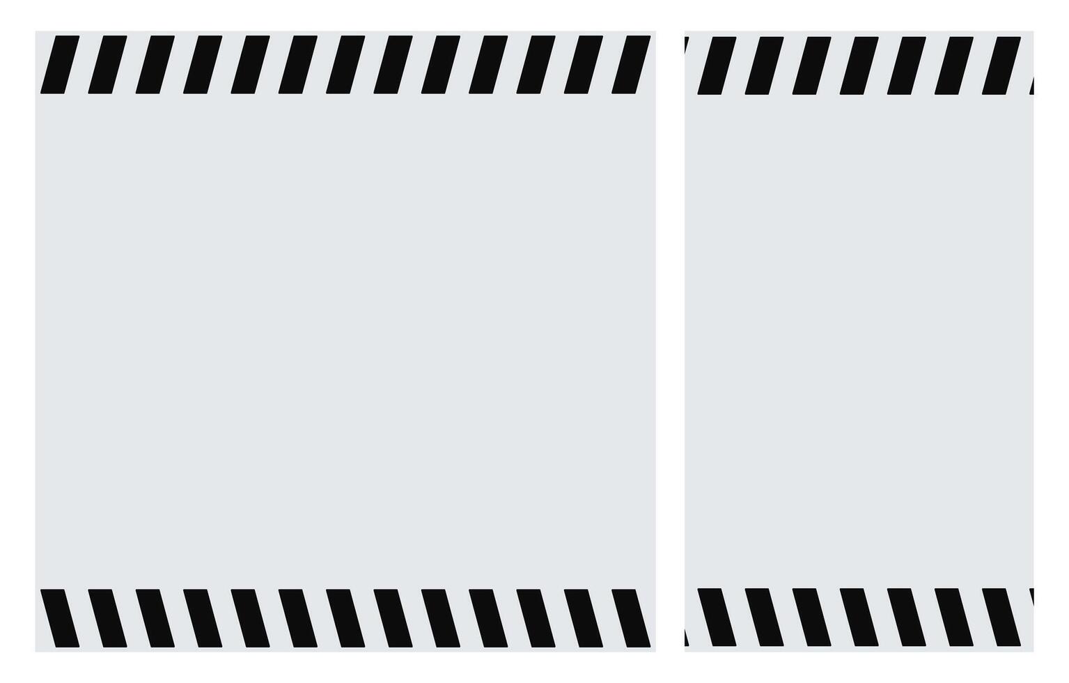 Black Warning Lines with Copy Space on Grey Background Posters Set for Safety, Construction, Attention Concepts. Square and Vertical Design Templates for Web, Print and Social Media vector