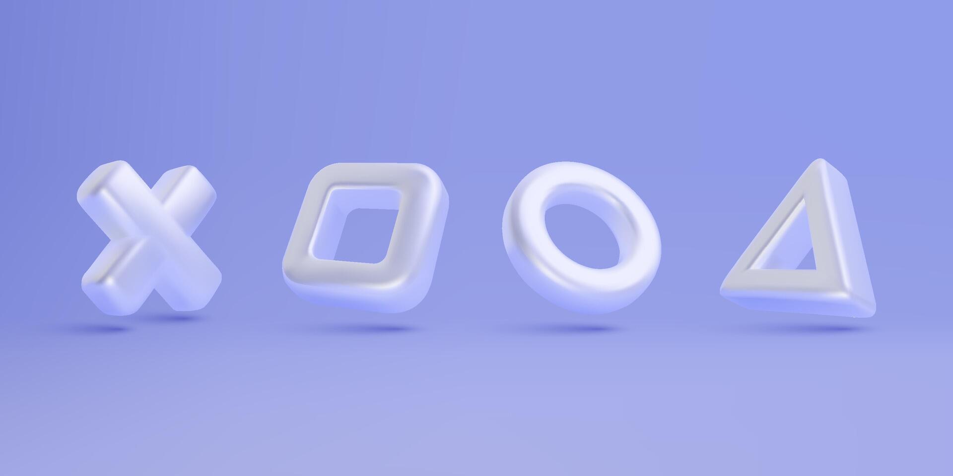 3d Geometric render gamepad symbol buttons vector