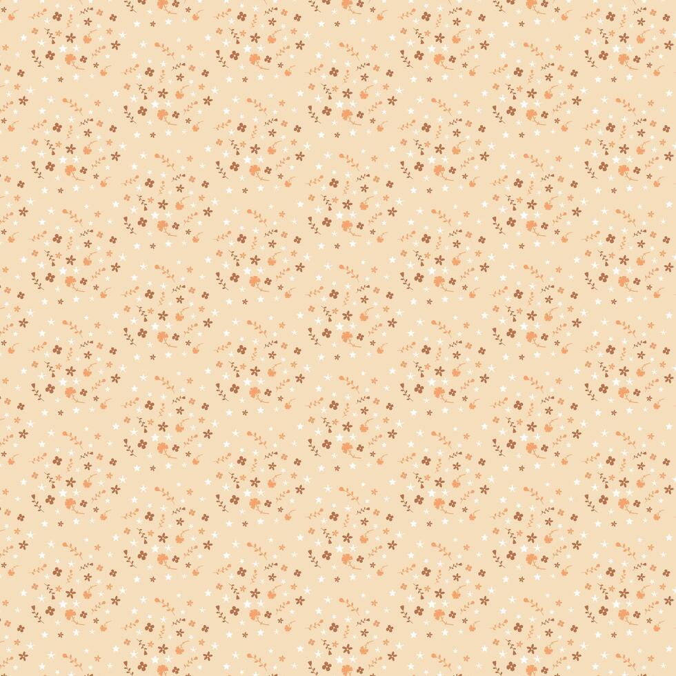 Beautiful seamless vintage floral pattern with flower. Transparent texture. Trend print for textiles and wallpaper on isolated background. vector