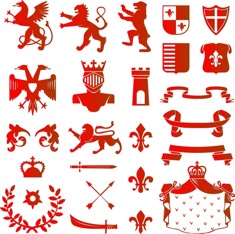 Red Heraldic Icon vector