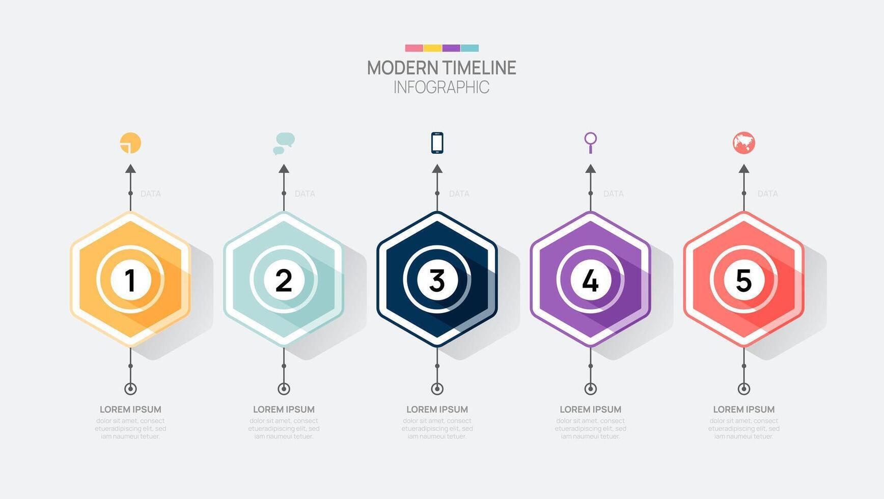 Infographic template with 5 steps for business. geometric label. for content, brochure, diagram, timeline, web design. vector