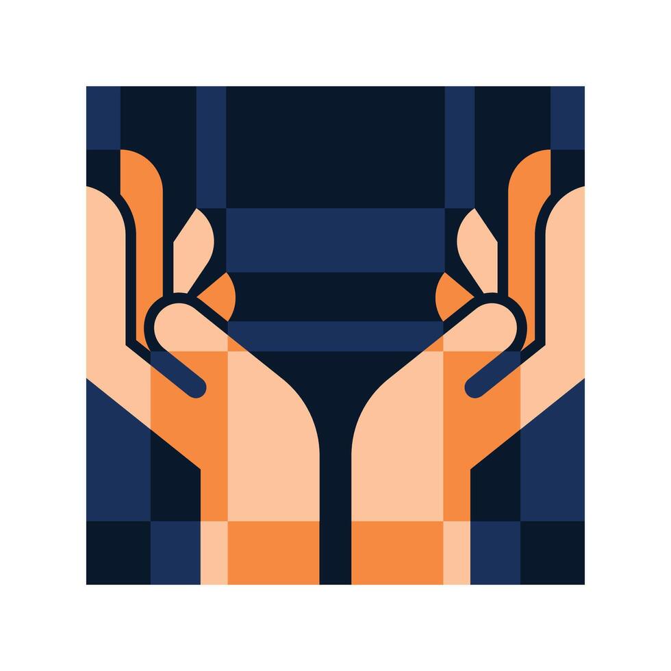 ILLUSTRATION 137, GEOMETRIC ILLUSTRATION OF HAND vector