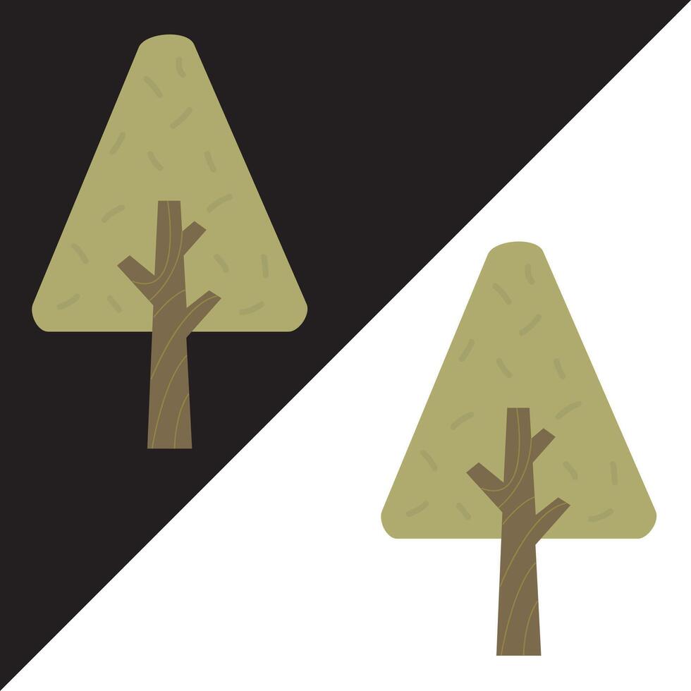 tree icon illustration. Isolated on Black and White Background. vector