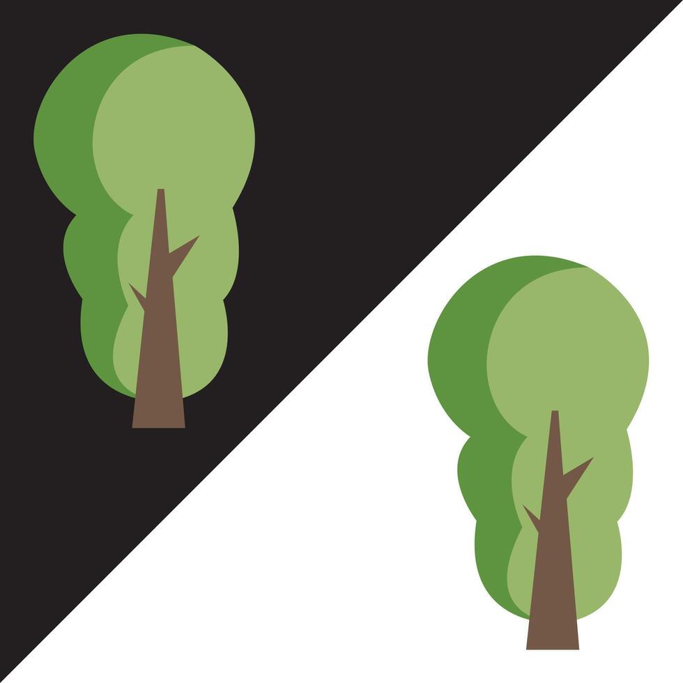 tree flat icon, Isolated on Black and White Background. vector