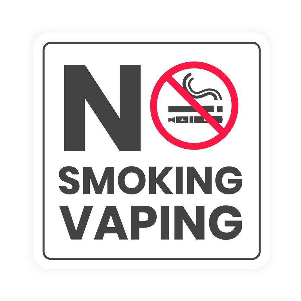 No smoking no vaping sign. Forbidden sign icon isolated on white background illustration. Cigarette, vape and smoke and in prohibition circle. vector