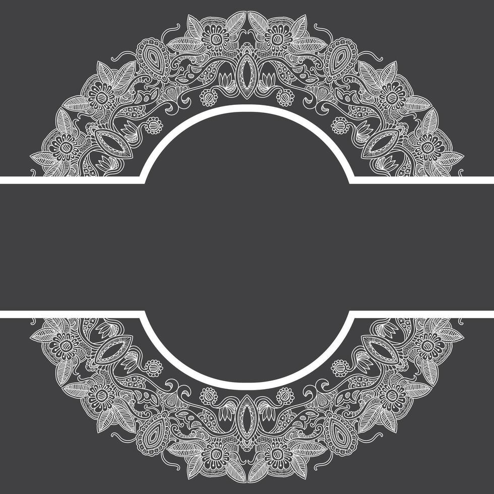 Invitation greeting card with mandala background. Wedding invitation, thank you card, save the date cards. vector