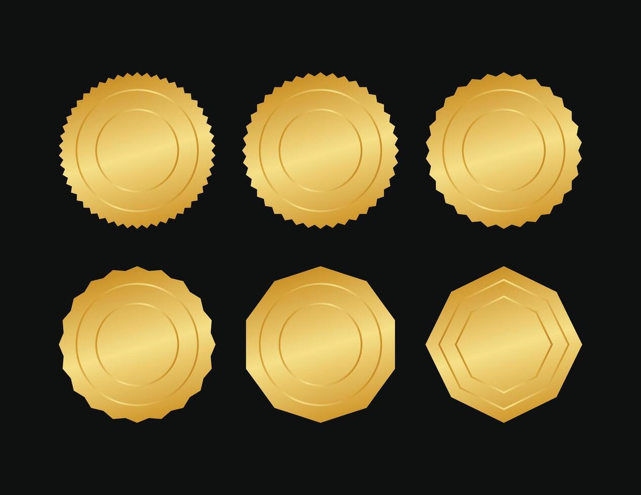 Set of gold seals, label, badge, certificate. Fully editable illustration design vector