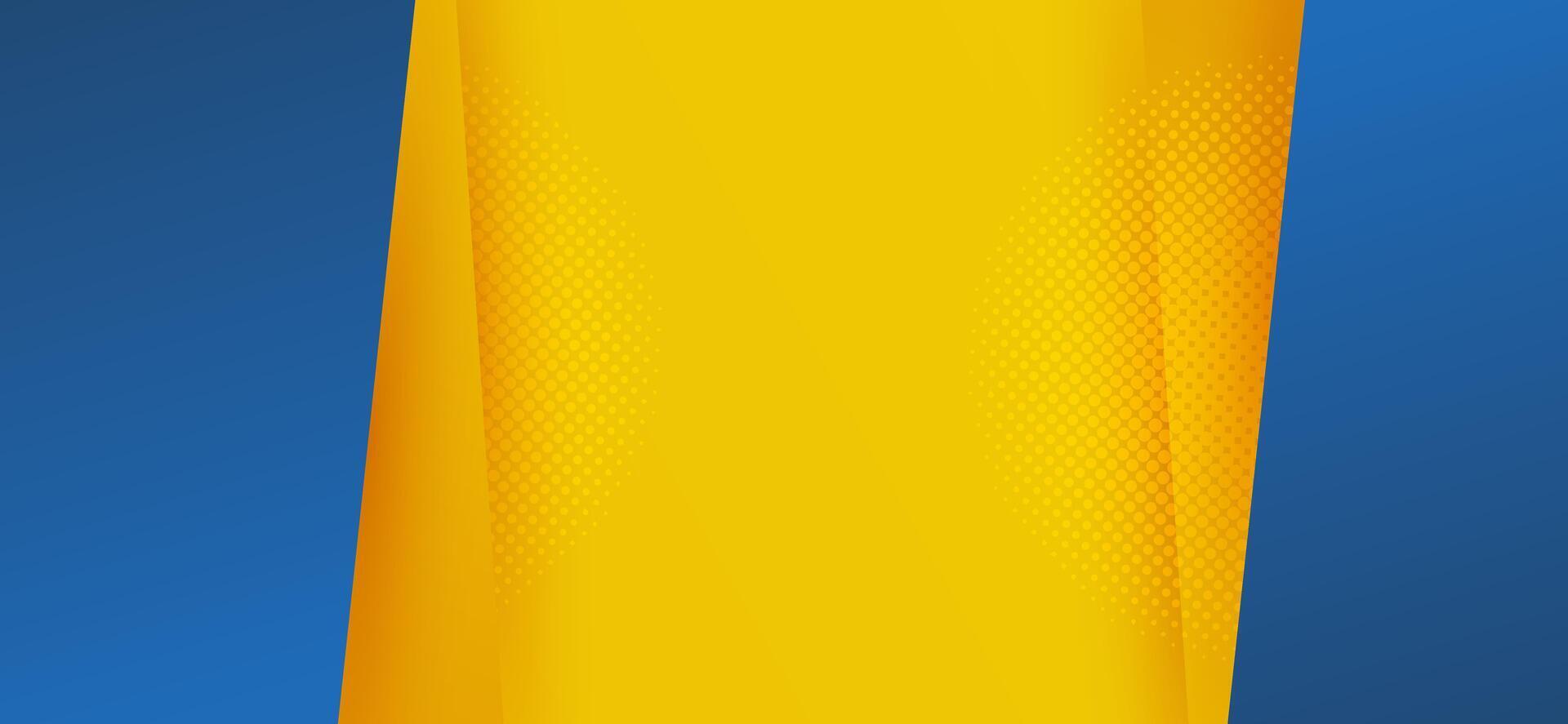 The template includes a bright yellow background, Yellow and blue hipster futuristic graphic for creating a lively and eye-catching look vector