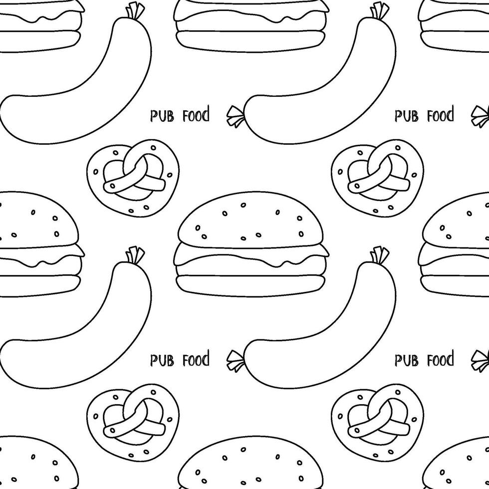 Doodle of hamburger food various vector
