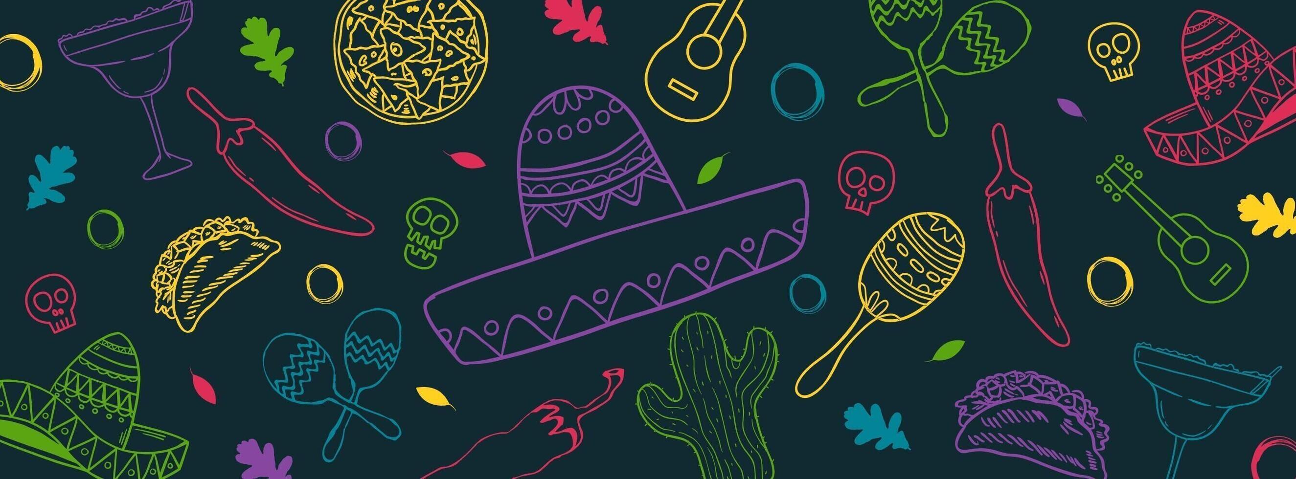 Cinco De Mayo Hand Drawn Social Media Cover template