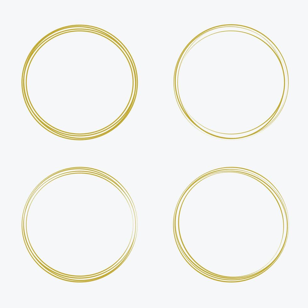 messy golden circle shapes vector