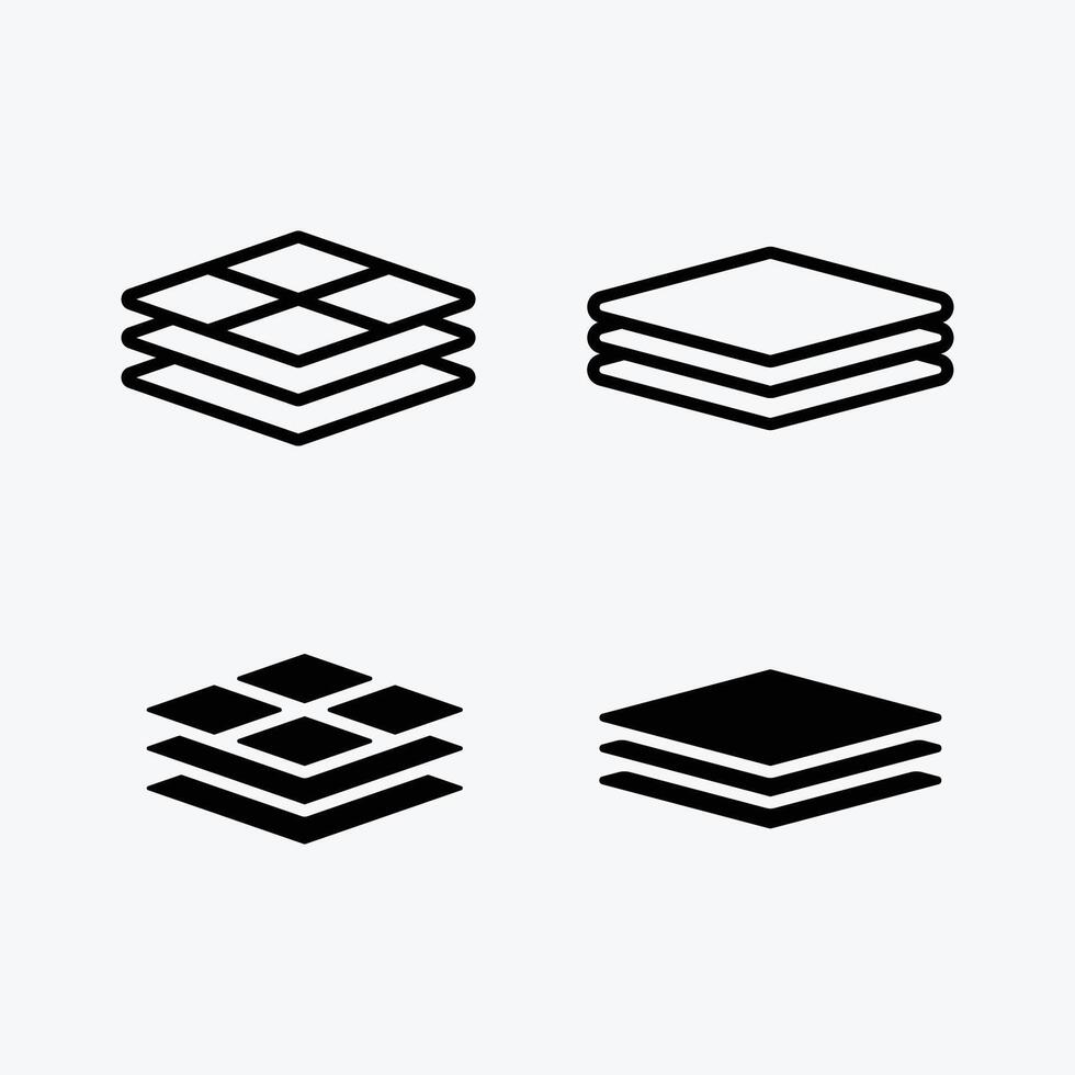 Four Layer Icons, Modern, simple flat illustration for web site or mobile app vector