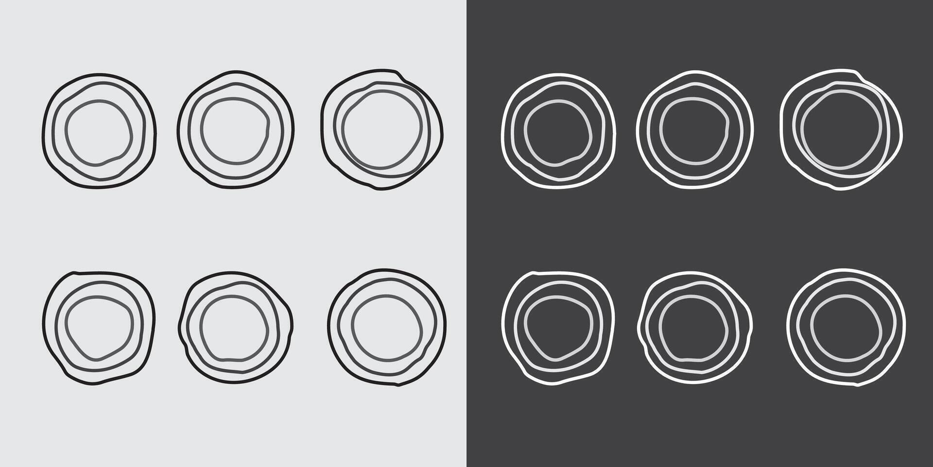 twirl circle wave icons vector