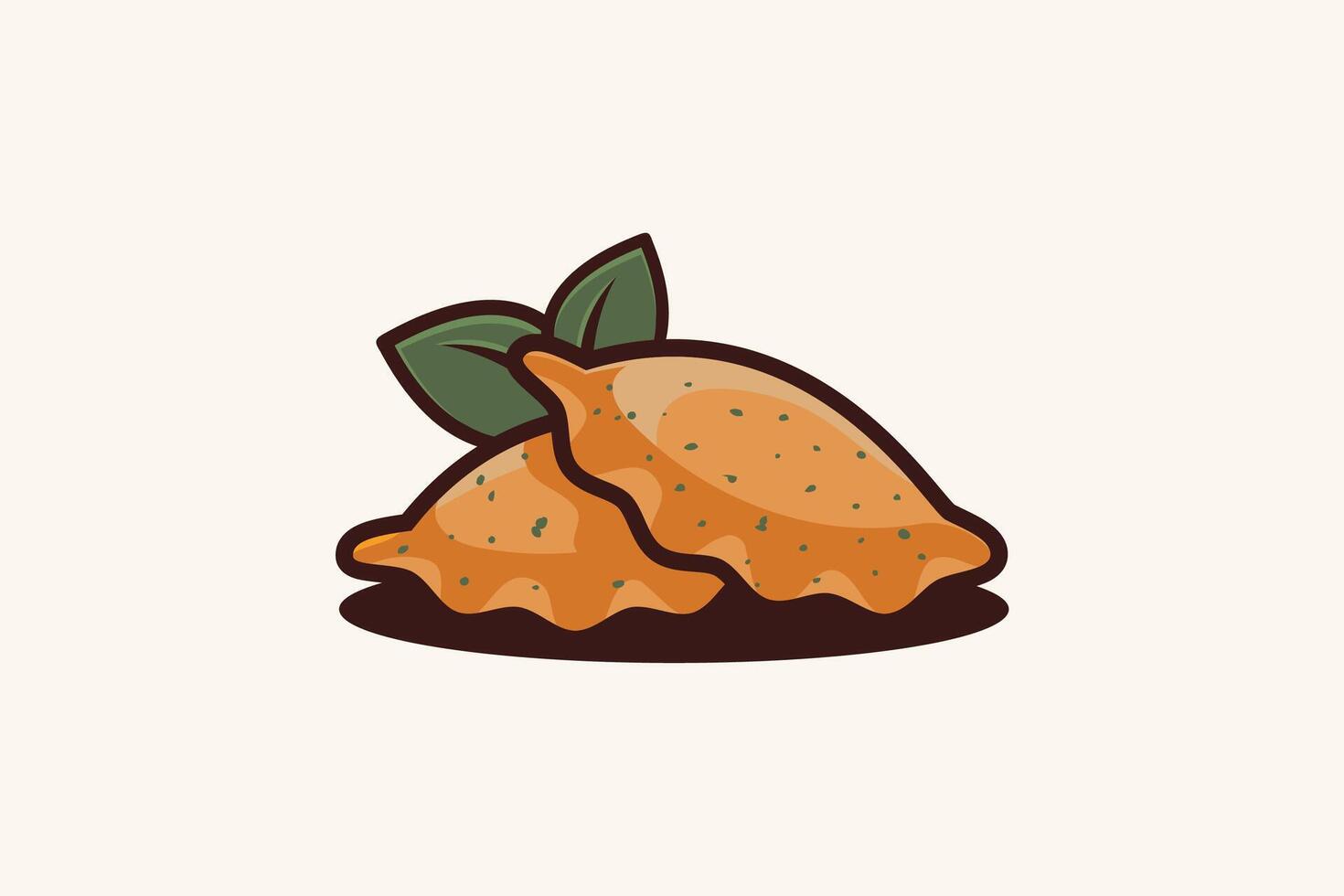 two Pierogies for food trucks, restaurants, cafes logo, etc. vector