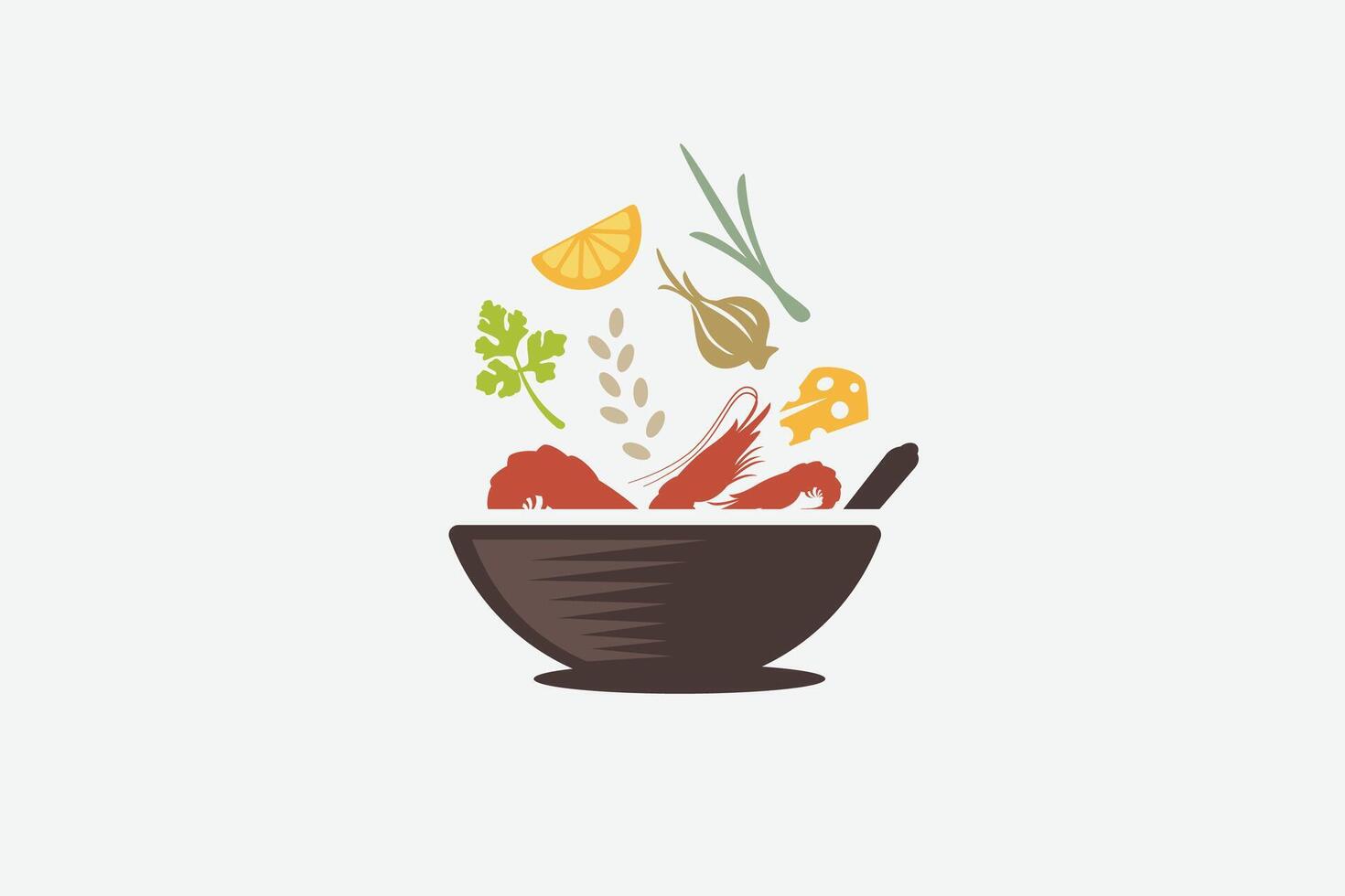 shrimp and grits with a combination of a bowl, shrimps, spices, and beautiful lettering. It is suitable for food trucks, restaurants, cafes logo, etc. vector