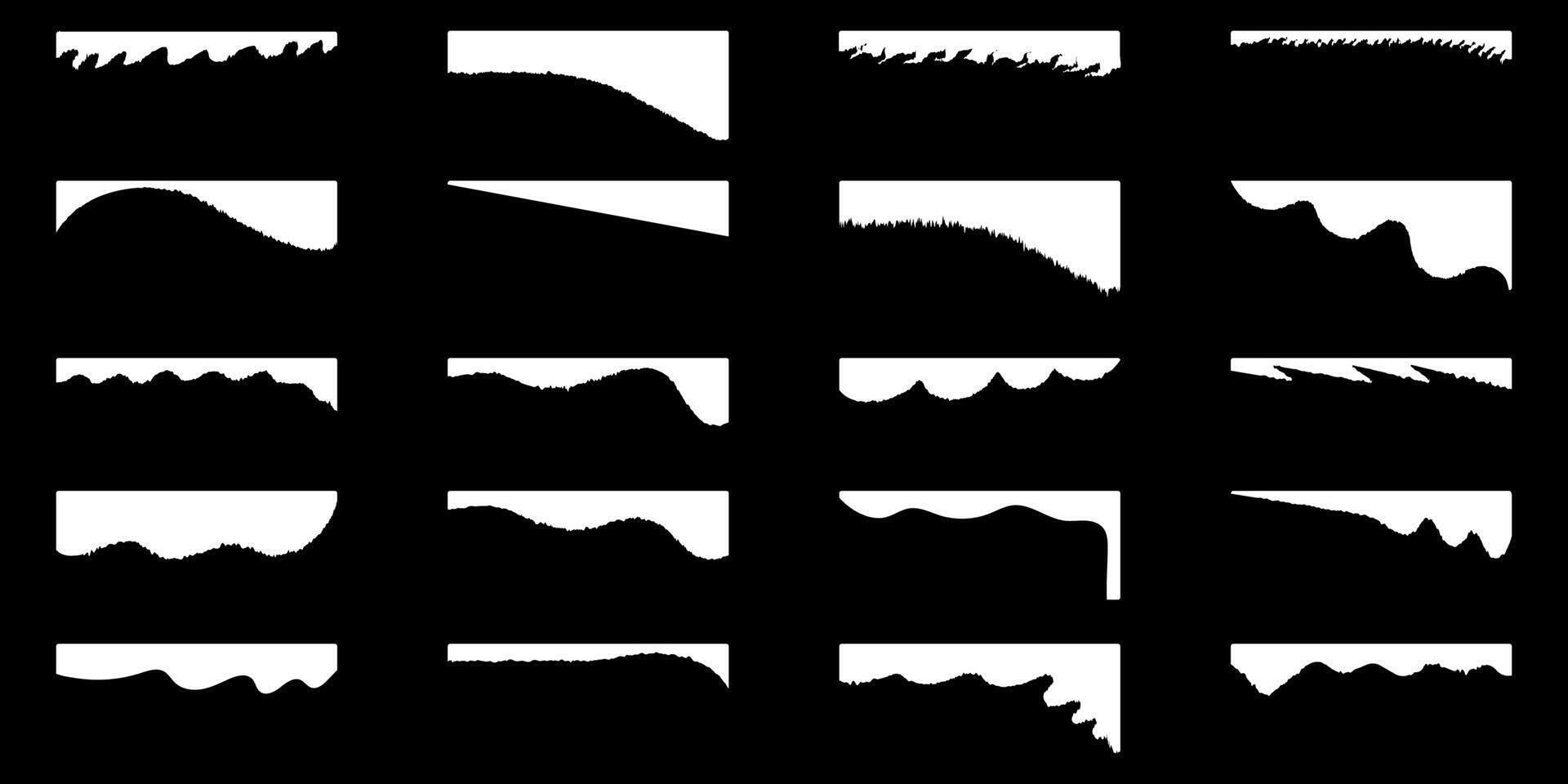 Geometric Website border and separator headers. Organic Web page.Divider shapes for web page. Abstract Curve Set for Banners, Posters, website and App. Dividers shapes and headers. vector